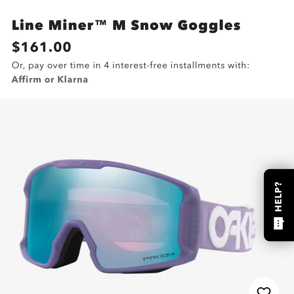 NEW OAKLEY Line Miner M Snow Ski Goggles Lilac Sapphire Iridium Prizm Purple
